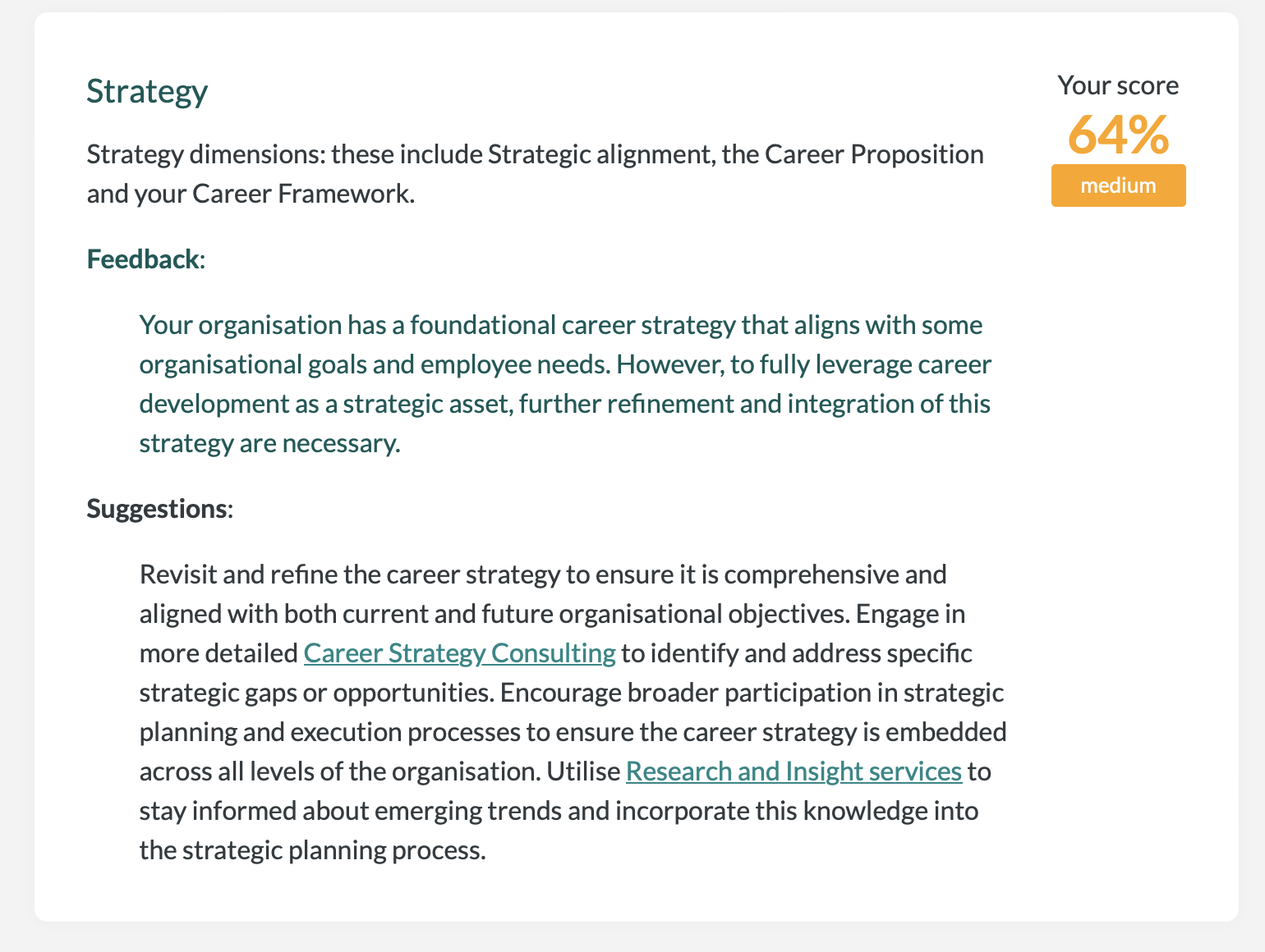 Sample Career strategy report